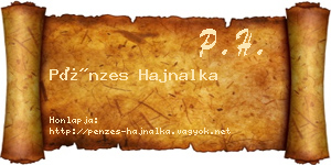 Pénzes Hajnalka névjegykártya